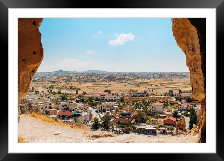 Cappadocia cave town Framed Mounted Print by Sanga Park