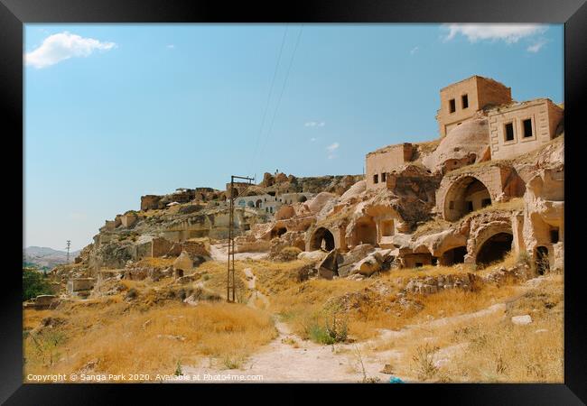 Cappadocia cave town Framed Print by Sanga Park