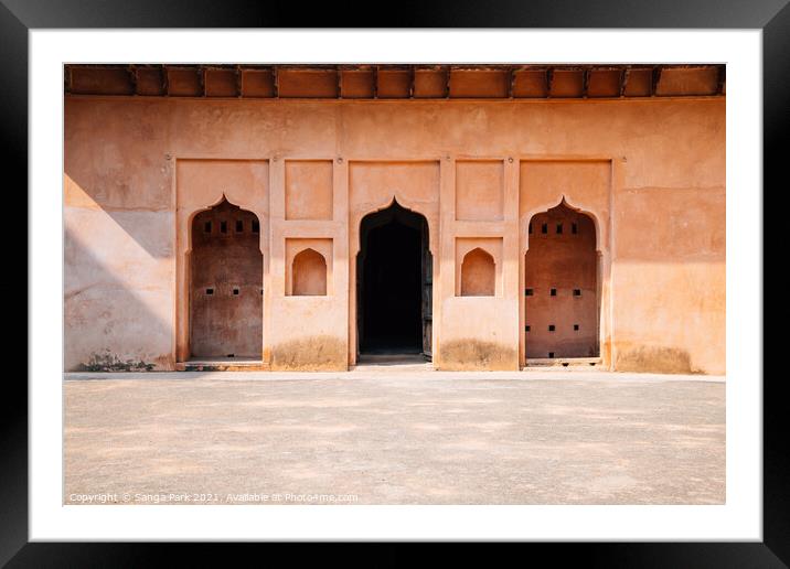 Orchha Fort Raja Mahal Framed Mounted Print by Sanga Park