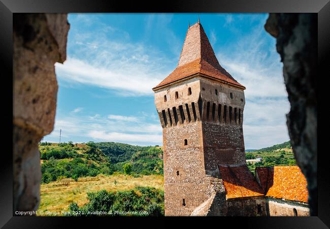 Corvin Castle in Romania Framed Print by Sanga Park