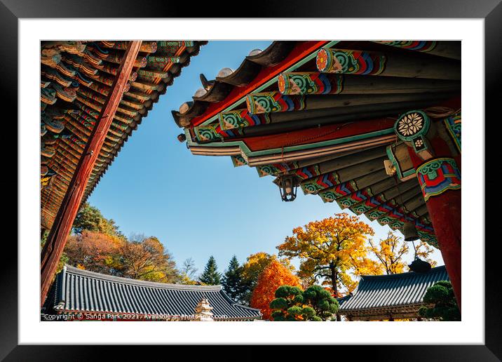 Autumn of Silleuksa Temple Framed Mounted Print by Sanga Park
