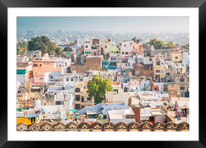 Udaipur city Framed Mounted Print by Sanga Park