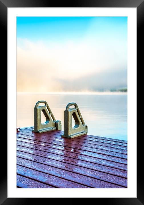 Summer Awakening - Morning Mist Dockside Framed Mounted Print by Blok Photo 