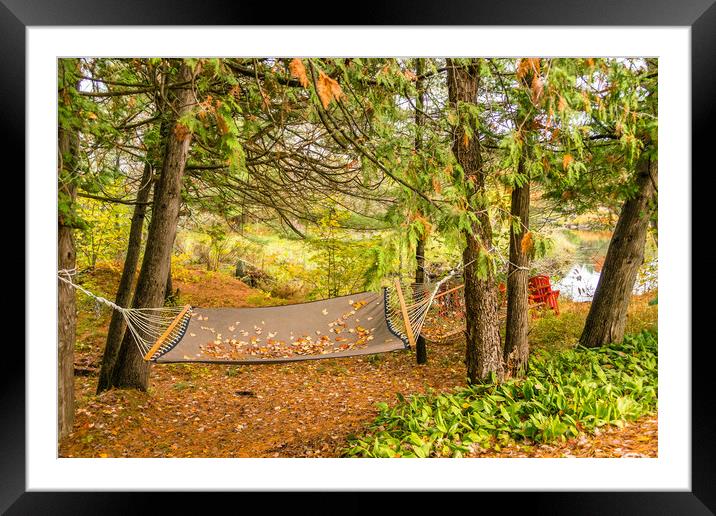 Autumn Riverside Retreat (Fall Colors) Framed Mounted Print by Blok Photo 