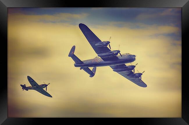 Lancaster Bomber and Spitfire  Framed Print by Alistair Duncombe