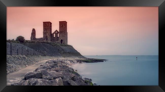 Reculver Ruins Sunset Framed Print by Alistair Duncombe