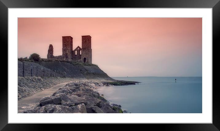 Reculver Ruins Sunset Framed Mounted Print by Alistair Duncombe