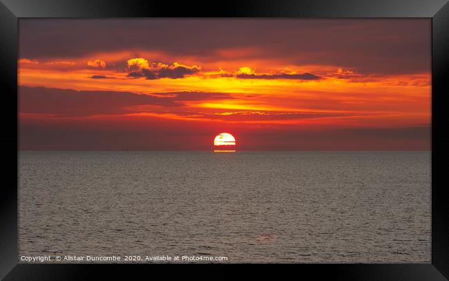 Sunrise over the Sea Framed Print by Alistair Duncombe