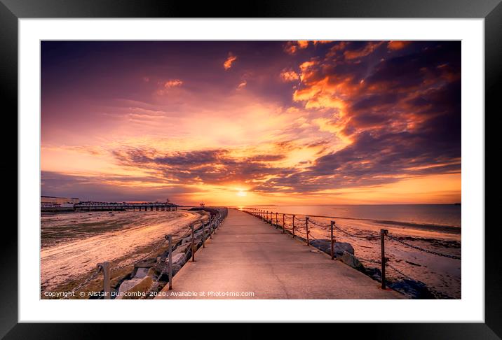 Sea Breaker Sunset Framed Mounted Print by Alistair Duncombe