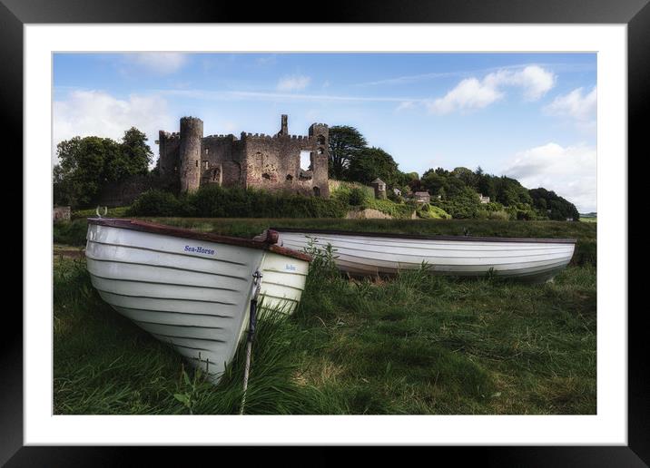 Laugharne Castle Framed Mounted Print by Roger Daniel