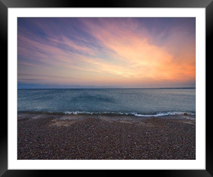 Sunrise at Budleigh Salterton Beach Devon Framed Mounted Print by Jonathan Aloia