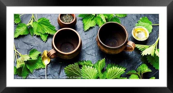 Herbal tea with nettle Framed Mounted Print by Mykola Lunov Mykola