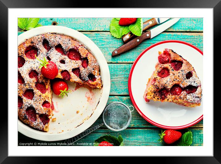 Fresh summer strawberry pie Framed Mounted Print by Mykola Lunov Mykola
