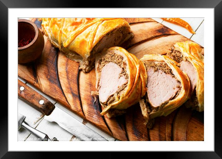 Wellington meat is a festive tenderloin dish. Framed Mounted Print by Mykola Lunov Mykola