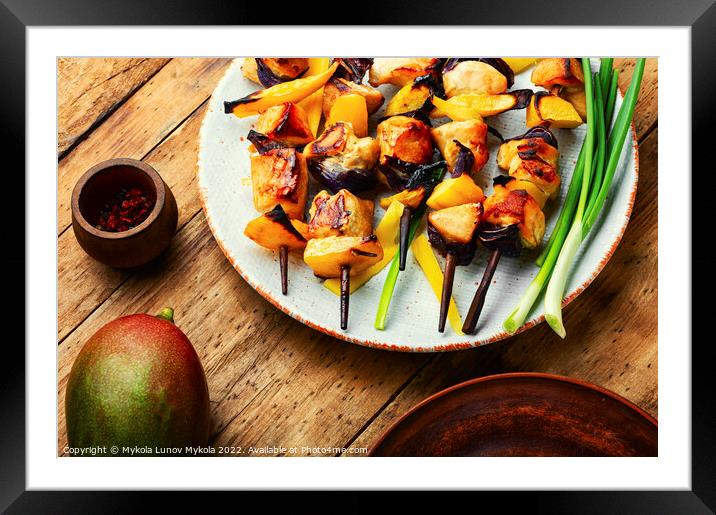 Delicious chicken kebabs. Framed Mounted Print by Mykola Lunov Mykola