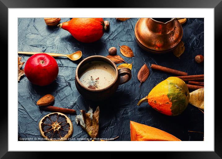 Delicious pumpkin latte Framed Mounted Print by Mykola Lunov Mykola