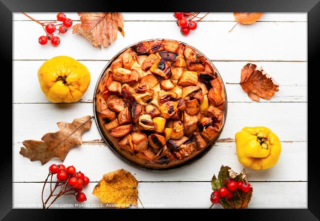 Autumn pie with quince Framed Print by Mykola Lunov Mykola