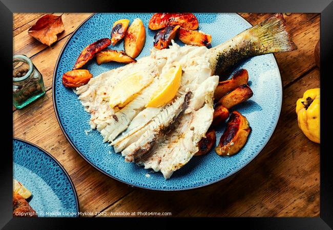 Delicious diet fish, seasonal recipe. Framed Print by Mykola Lunov Mykola