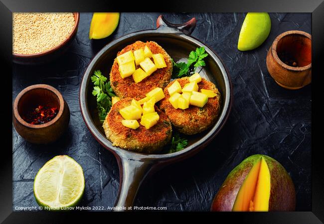 Vegetarian quinoa burgers Framed Print by Mykola Lunov Mykola