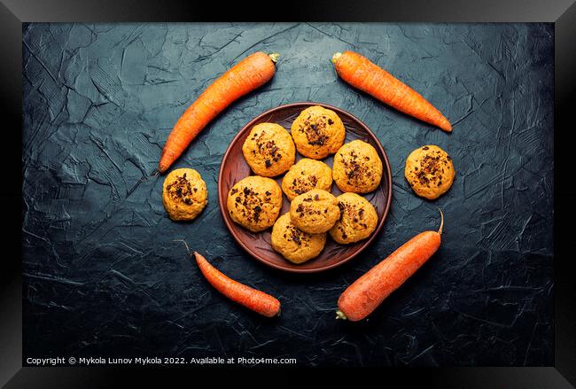 Carrot cookies, delicious dessert Framed Print by Mykola Lunov Mykola