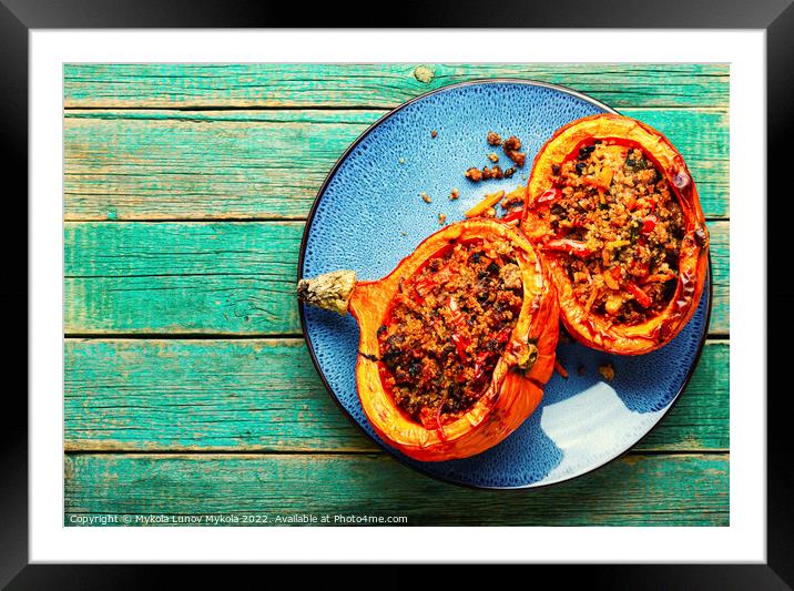 Pumpkin baked with vegetables Framed Mounted Print by Mykola Lunov Mykola