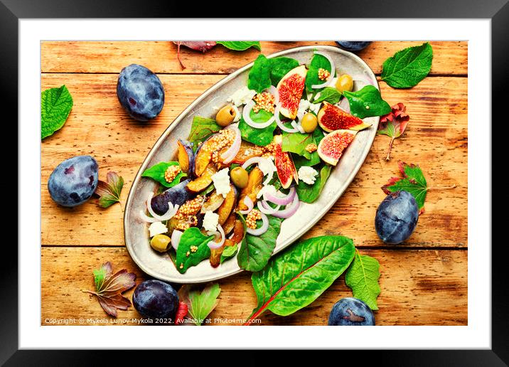 Vitamin autumn salad with fruit and herbs Framed Mounted Print by Mykola Lunov Mykola