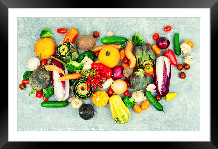 Healthy food, diet concept. Top view Framed Mounted Print by Mykola Lunov Mykola