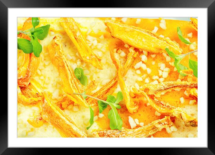 Cottage cheese casserole with pumpkin, food background Framed Mounted Print by Mykola Lunov Mykola