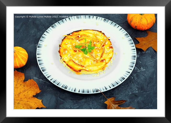 Cottage cheese casserole with pumpkin Framed Mounted Print by Mykola Lunov Mykola