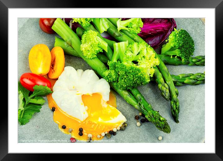 Vegetable salad with poached egg Framed Mounted Print by Mykola Lunov Mykola