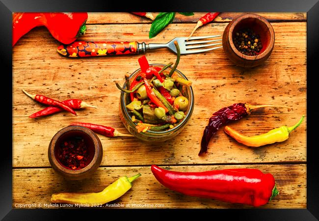 Appetizing dish of stewed vegetables. Framed Print by Mykola Lunov Mykola