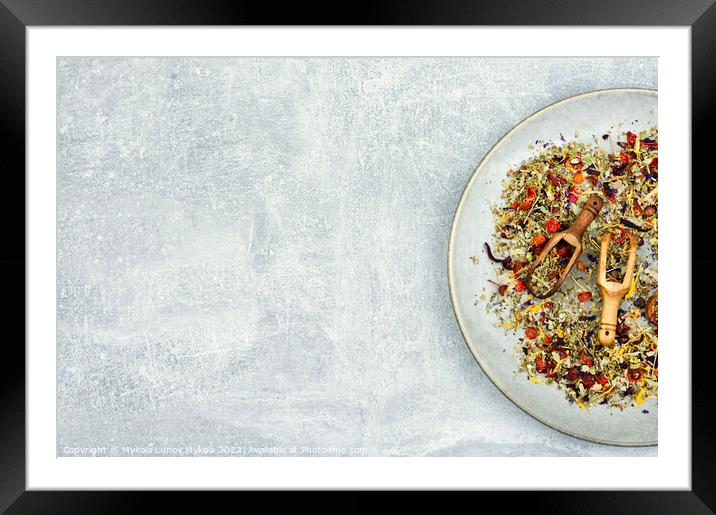 Dried herbal flower tea Framed Mounted Print by Mykola Lunov Mykola