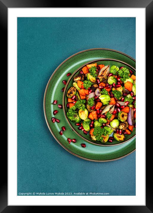Vegetable salad with grilled vegetables Framed Mounted Print by Mykola Lunov Mykola