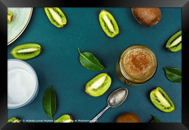 Kiwi jam, dessert Framed Print by Mykola Lunov Mykola
