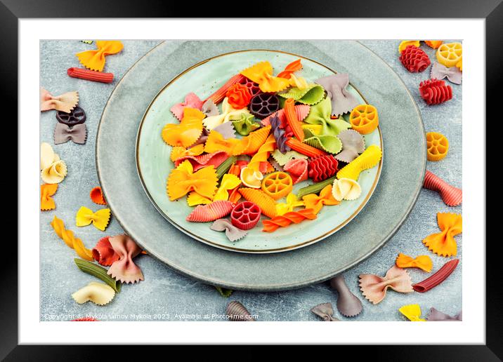 Italian pasta colorful Framed Mounted Print by Mykola Lunov Mykola