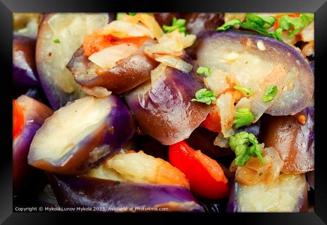 Warm vegetable salad, roast aubergine Framed Print by Mykola Lunov Mykola