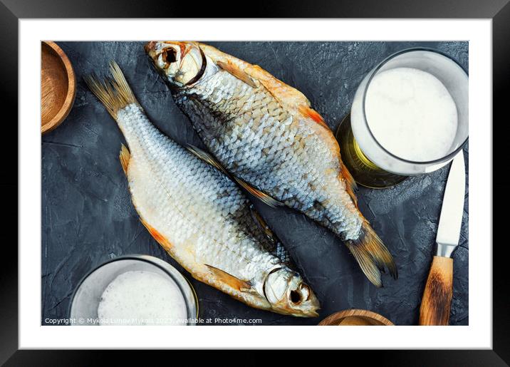 Dry salted fish for beer. Framed Mounted Print by Mykola Lunov Mykola