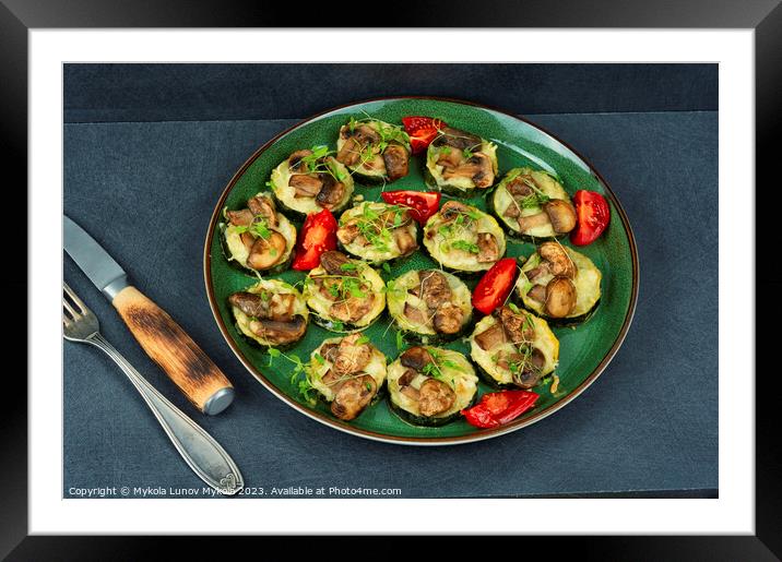 Baked zucchini with mushrooms Framed Mounted Print by Mykola Lunov Mykola