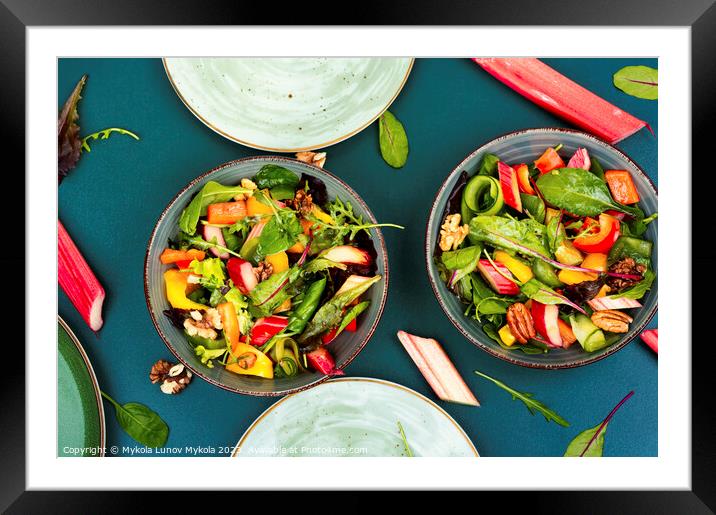 Green vegetable salad, healthy food. Framed Mounted Print by Mykola Lunov Mykola