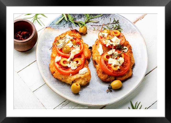 Tasty breaded chicken meat steaks Framed Mounted Print by Mykola Lunov Mykola