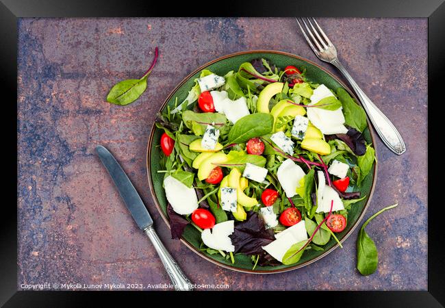 Salad of vegetables and cheese Framed Print by Mykola Lunov Mykola