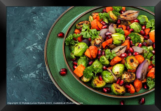 Salad with fried vegetables, vegetarian food. Framed Print by Mykola Lunov Mykola