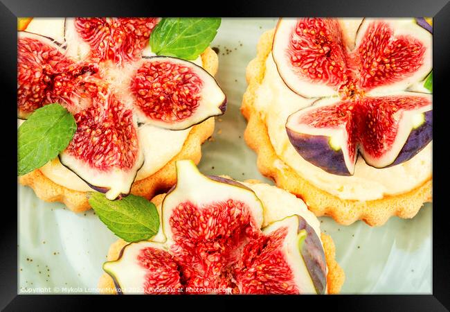 Delicious mini tartlet with figs. Framed Print by Mykola Lunov Mykola