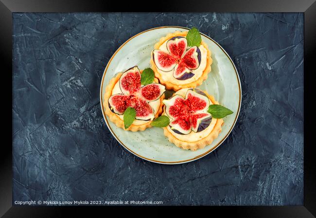 Tartlets with cream and figs. Framed Print by Mykola Lunov Mykola