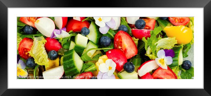Green salad with flowers Framed Mounted Print by Mykola Lunov Mykola