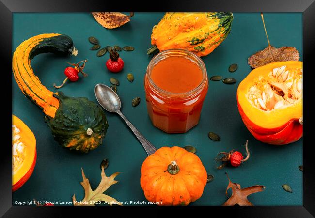 Fragrant autumn pumpkin, squash jam. Framed Print by Mykola Lunov Mykola