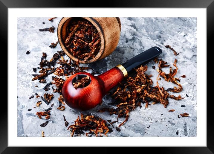 Smoker tobacco pipe Framed Mounted Print by Mykola Lunov Mykola