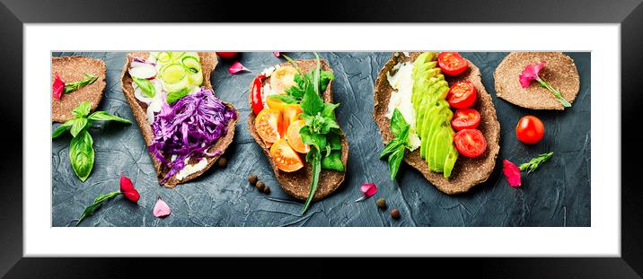 Vegetarian snack of tacos. Framed Mounted Print by Mykola Lunov Mykola