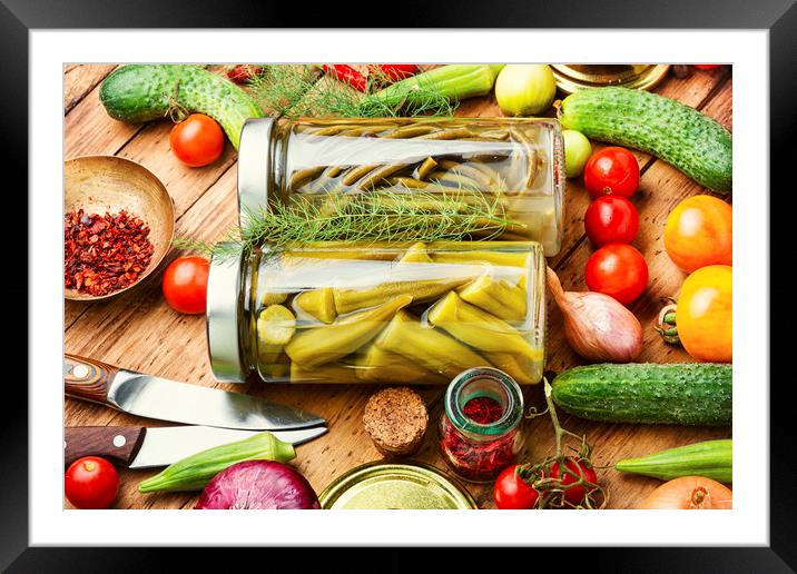 Jars of pickled vegetables Framed Mounted Print by Mykola Lunov Mykola