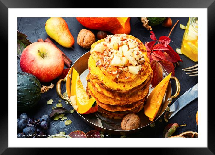 Homemade pumpkin pancakes Framed Mounted Print by Mykola Lunov Mykola